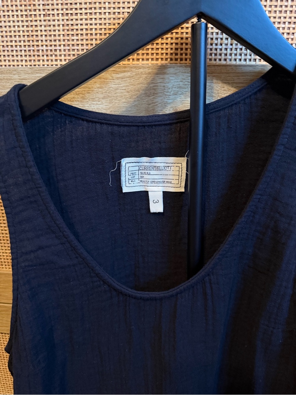 Current/Elliott Black Ruffle-Hem Scoop Tank - Picture 4 of 4